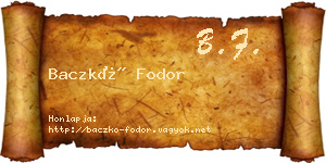 Baczkó Fodor névjegykártya